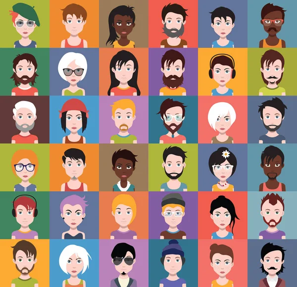 Set of diverse avatars — Stock Vector