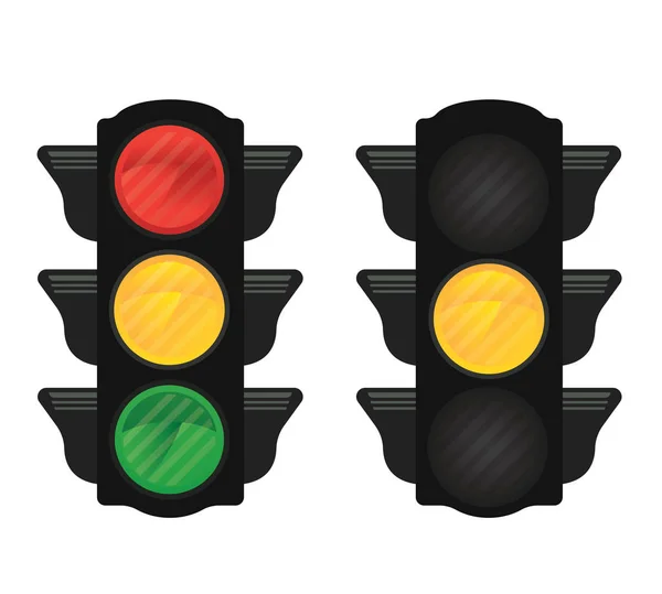 Trafikljuset Med Olika Färger Vektorillustration — Stock vektor
