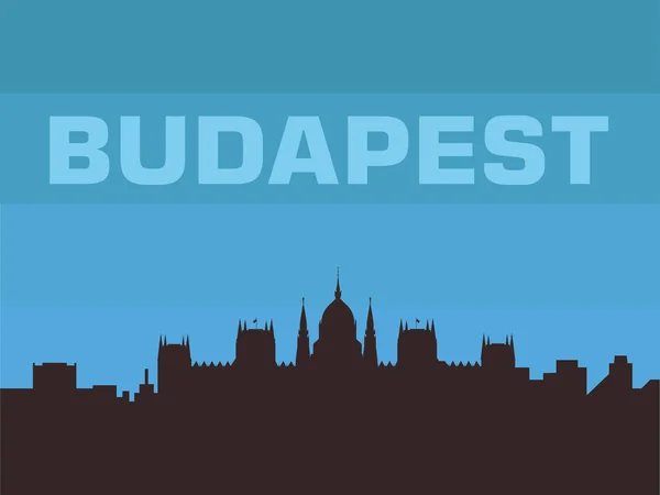 Budapest City Skyline Vektorillustration — Stock vektor