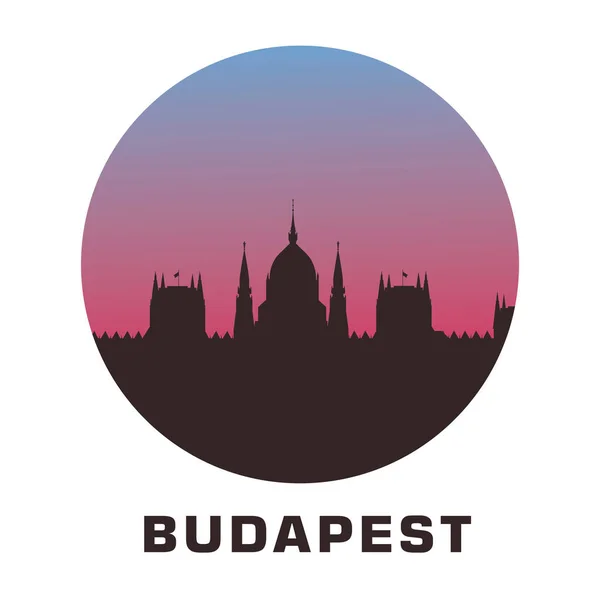 Ciudad Budapest Skyline Ilustración Vectorial — Archivo Imágenes Vectoriales