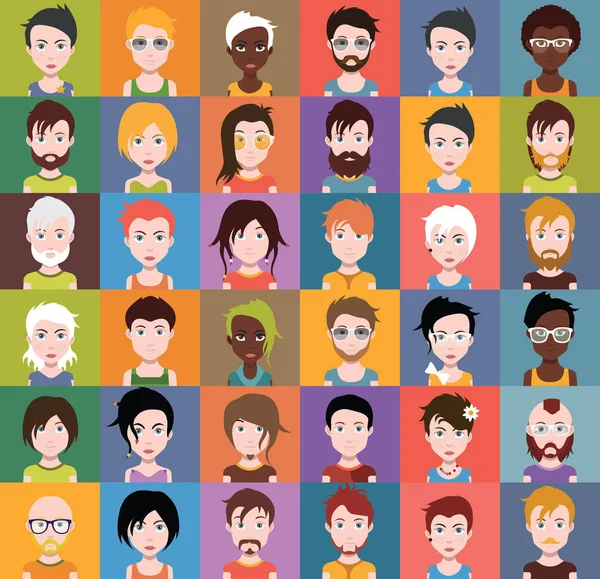 Ensemble d'avatars divers — Image vectorielle