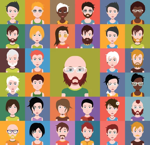 Set of diverse avatars — Stock Vector