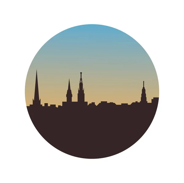 Hamburg City Skyline Vektorillustration — Stock vektor