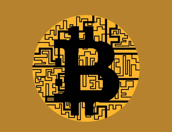 System cyfrowy płatności kryptowaluta Bitcoin — Wektor stockowy