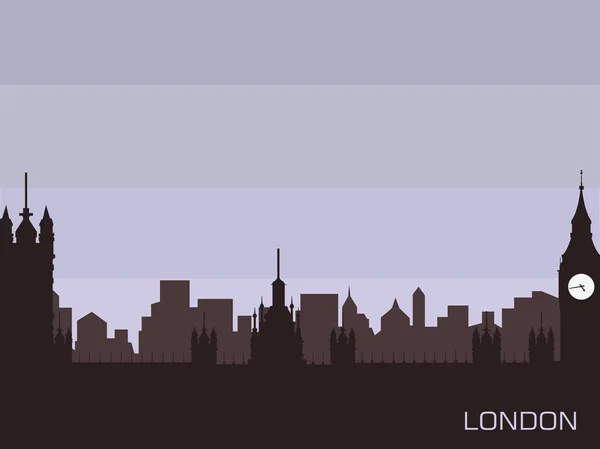 Londra città skyline silhouette — Vettoriale Stock