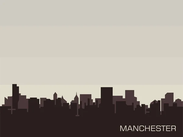 Horizonte de la ciudad de Manchester — Vector de stock