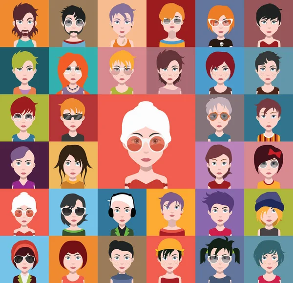 Sett av diverse avatarer – stockvektor
