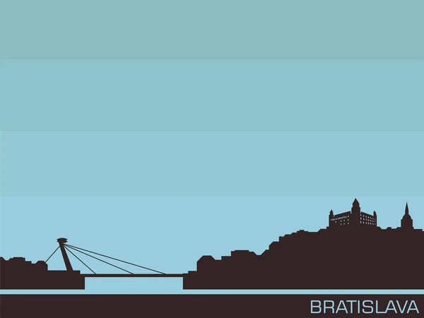 Stadtsilhouette von Bratislava — Stockvektor