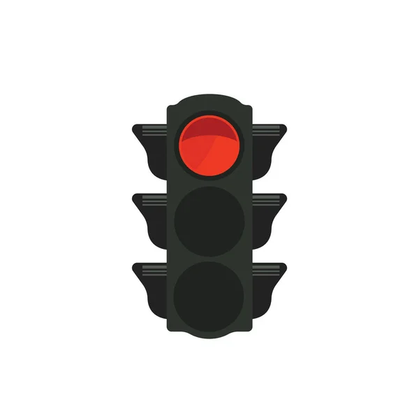 Плоский Значок Светофора Красным Сигналом Векторная Иллюстрация — стоковый вектор