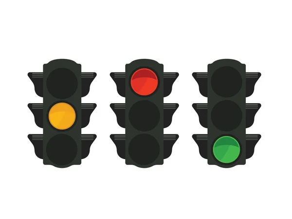 设置不同颜色的交通灯 矢量插图 — 图库矢量图片