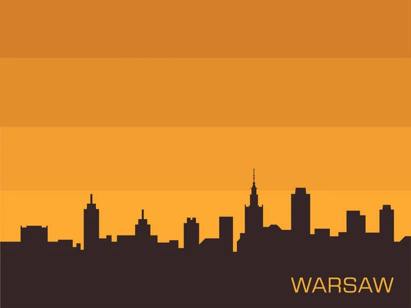Stadtsilhouette von Warschau — Stockvektor