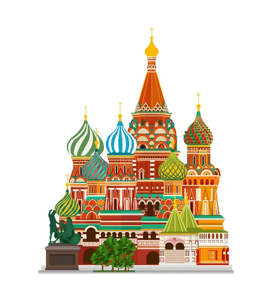 Catedral Basilio Moscú Rusia Ilustración Vectorial — Vector de stock