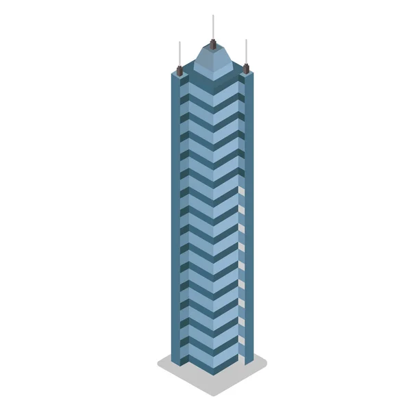 Grattacielo isometrico, edificio urbano — Vettoriale Stock