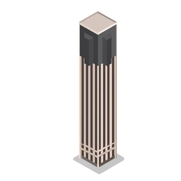 Ισομετρική ουρανοξύστης, αστικές πόλη κτίριο — Διανυσματικό Αρχείο