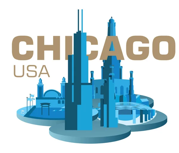 Chicago su kulesi — Stok Vektör