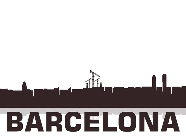 Skyline van de stad Barcelona — Stockvector