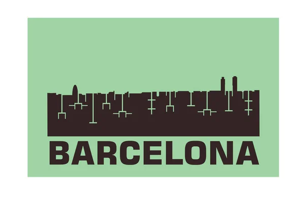 Skyline van de stad Barcelona — Stockvector