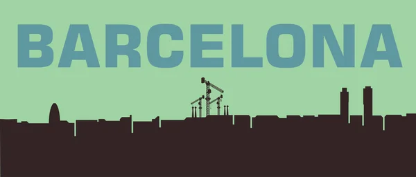 Skyline van de stad Barcelona — Stockvector