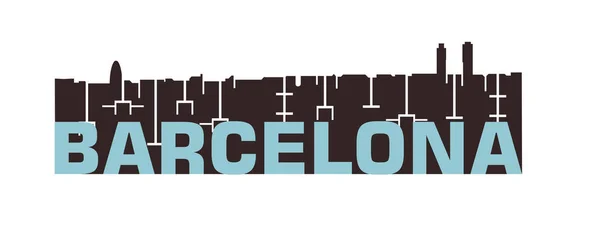 Ciudad de Barcelona skyline — Vector de stock