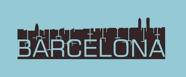 Ciudad de Barcelona skyline — Vector de stock