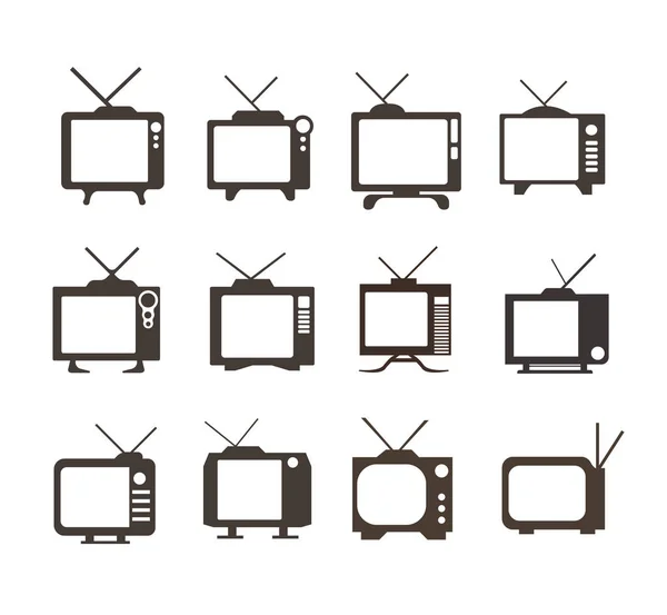 Conjunto de iconos de TV — Vector de stock