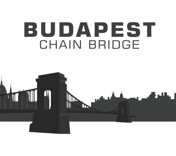 Lánchíd-Budapest, Magyarország — Stock Vector