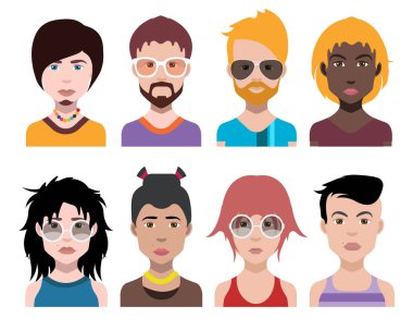 İnsanlar avatardır. Vektör kadınlar, erkek avatar
