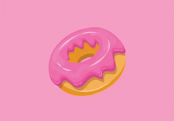 Donut Met Aardbeiencrème Vector — Stockfoto