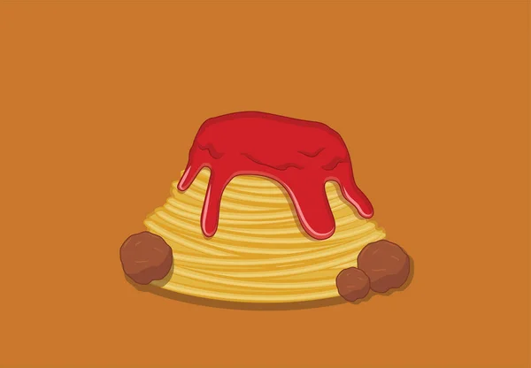 Spaghetti Met Spaghettisaus Vector — Stockfoto
