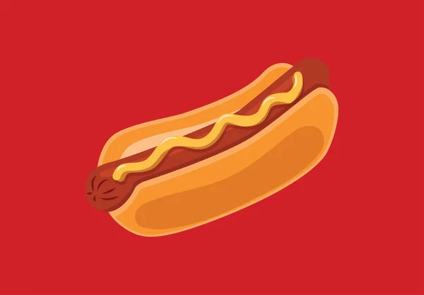 Hot Dog Vektorem Hořčice — Stock fotografie