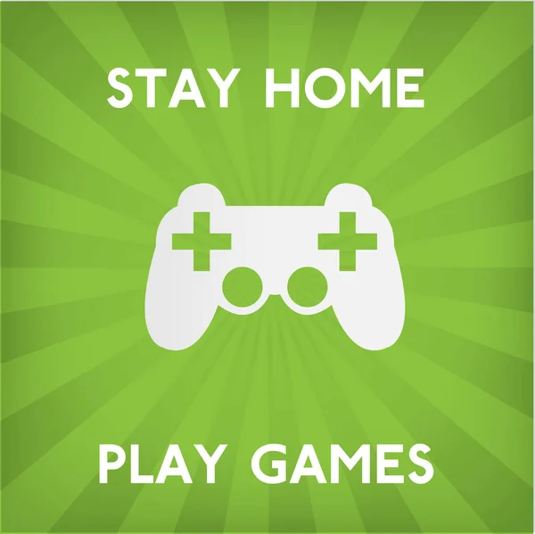 家にいてゲームをプレイする コロナウイルスの予防 ホーム検疫ベクターデザイン — ストック写真