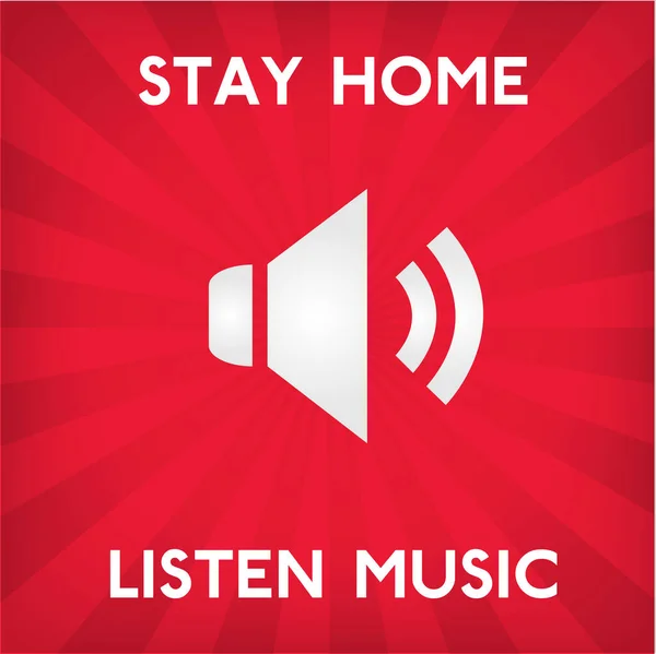 Stay Home and Listen Music. Corona virus prevention. Home Quarantine vector design
