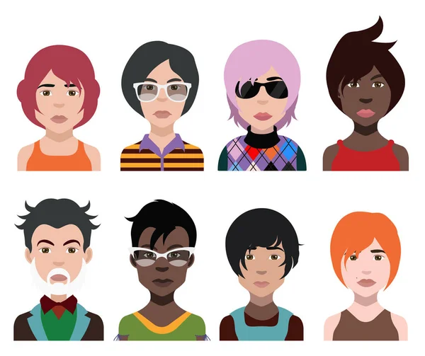 People Avatars Vector Women Men Avatar — Stock Photo, Image