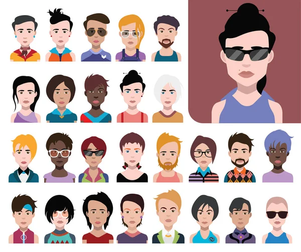 People avatars. Vector women, men avatar