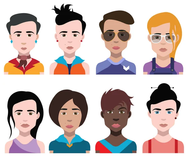 Les Avatars Des Gens Vecteur Femmes Hommes Avatar — Photo