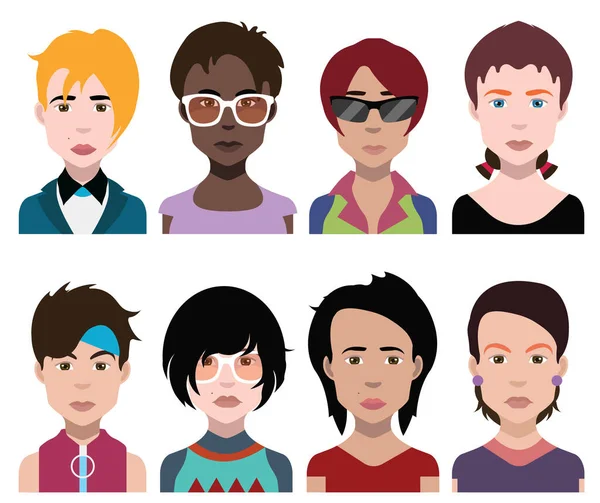 Les Avatars Des Gens Vecteur Femmes Hommes Avatar — Photo