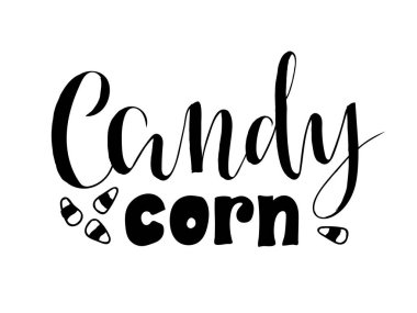 Afiş, el ilanı, poster, kıyafet, şekerleme veya pastane logosu, reklam tasarımı için kullanılan mısır fırçası harflerinin vektör çizimi. Şablon, tabela, ilan tahtası, yazdırma için el yazısıyla yazılmış metin. 