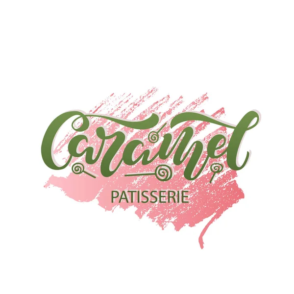 Illustrazione Vettoriale Caramelleria Pennello Lettering Banner Volantino Poster Vestiti Pasticceria — Vettoriale Stock