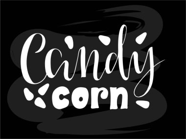 Afiş, el ilanı, poster, kıyafet, şekerleme veya pastane logosu, reklam tasarımı için kullanılan mısır fırçası harflerinin vektör çizimi. Şablon, tabela, ilan tahtası, yazdırma için el yazısıyla yazılmış metin. 