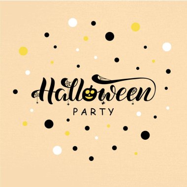 Pankart, el ilanı, poster, kıyafet, kartpostal, logo ve reklam tasarımı için Cadılar Bayramı harflerinin vektör çizimi. Şablon, reklam panosu, yazdırma, yazdırma, yazdırma, tatil aksesuarları için el yazısı metni