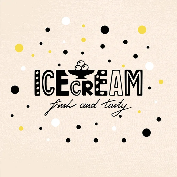 Ilustración Vectorial Letras Helado Para Pancarta Panfleto Póster Ropa Logotipo — Archivo Imágenes Vectoriales