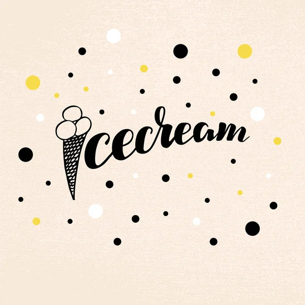 Ilustración Vectorial Letras Helado Para Pancarta Panfleto Póster Ropa Logotipo — Archivo Imágenes Vectoriales