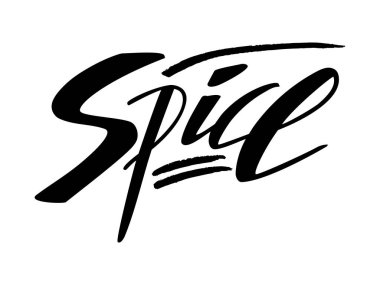 Pankart, el ilanı, poster, kıyafet, menü, dükkan, kafe logosu, reklam tasarımı için baharat fırçası harflerinin vektör çizimi. Şablon, tabela, ilan tahtası, yazdırma, fiyat listesi için el yazısıyla yazılmış metin