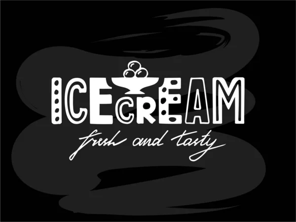 Ilustración Vectorial Letras Helado Para Pancarta Panfleto Póster Ropa Logotipo — Archivo Imágenes Vectoriales