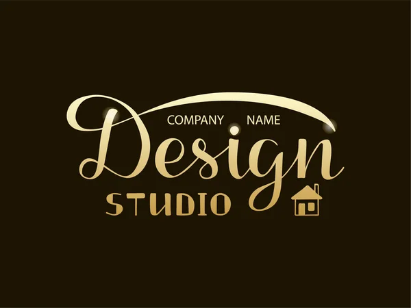Ilustração Vetorial Lettering Estúdio Design Para Banner Folheto Cartaz Logotipo — Vetor de Stock