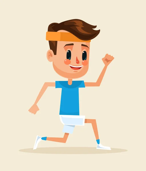 Sportman runner karakter. Vectorillustratie platte cartoon — Stockvector