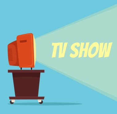 TV programı. Vektör düz çizgi film illüstrasyon