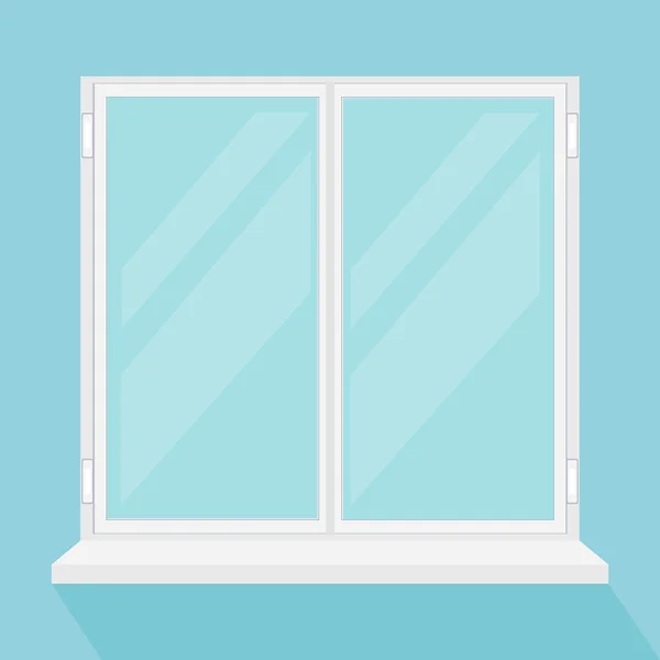 Closed modern window. Vector flat cartoon illustration — Stock Vector