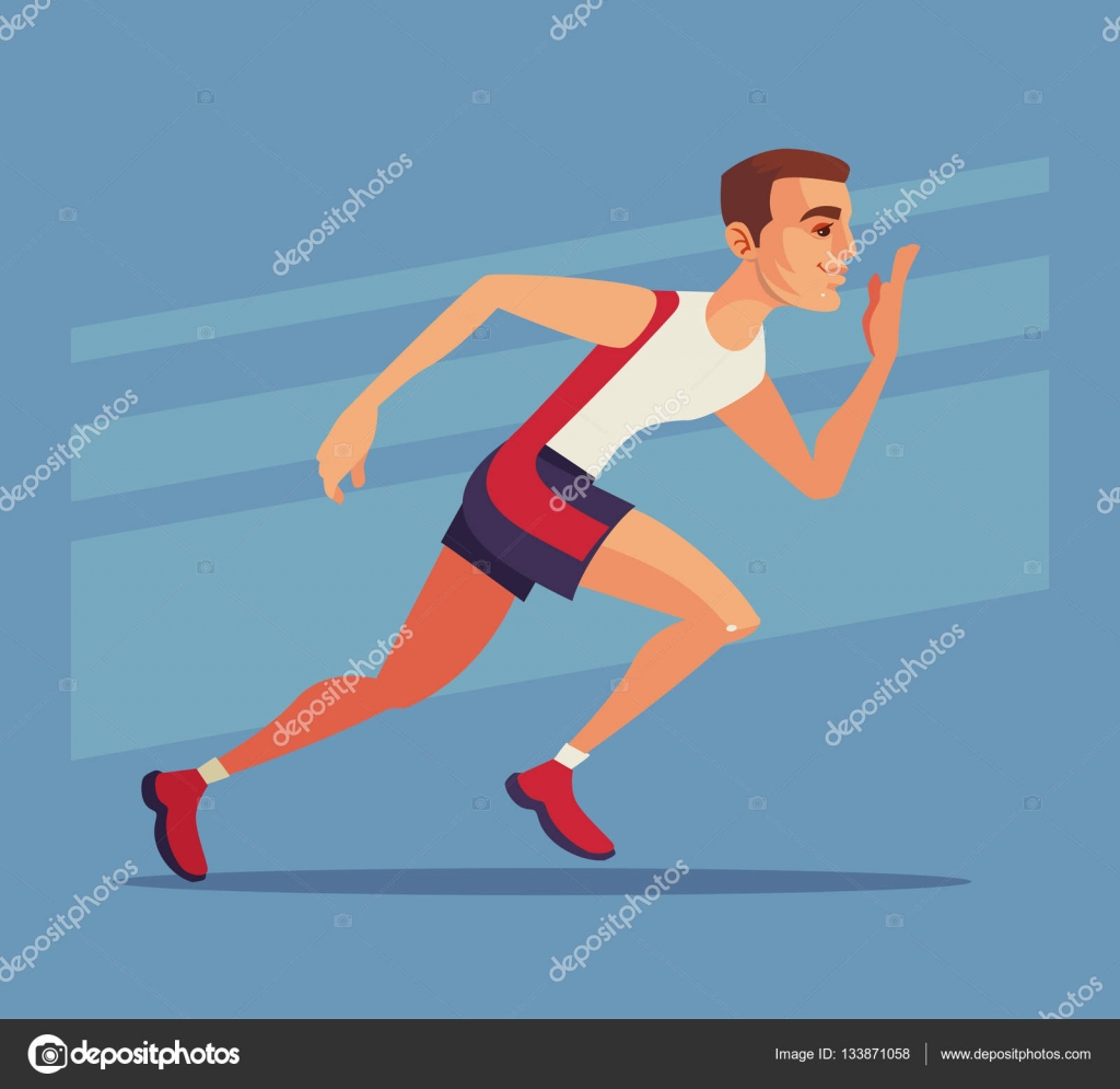 Runner sport man character run fast. Vector flat cartoon illustration Stock  Vector Image by ©prettyvectors #133871058