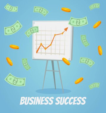 Başarılı iş sunma. Vektör düz çizgi film illüstrasyon